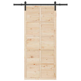 Sliding Door Natural 80 x 208 cm Solid Pine Wood 3445664