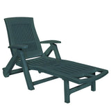 Sunlounger Green Plastic One Size Foldable Sun Lounger 43587