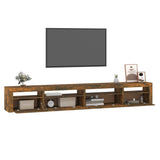 TV Cabinet with LED Lights Smoked Oak 270x35x40 cm 3152751