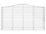 Arched Gabion Baskets 5 pcs 200x50x140/160 cm Galvanised Iron 3145685