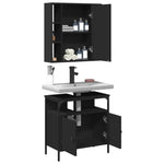 ZNTS 2 Piece Bathroom Furniture Set Black Engineered Wood 3214715