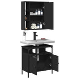ZNTS 2 Piece Bathroom Furniture Set Black Engineered Wood 3214715