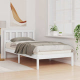 Bed Frame with Headboard White 90 x 190 cm Solid Pine Wood 872255