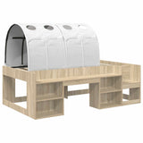 Kids'High Bed Frame with Storage 3 pcs Sonoma Oak and white 3423605
