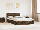 Bed Frame with Drawer Smoked Oak 120 x 190 cm Engineer Wood 3410190