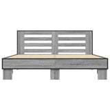 Bed Frame without Mattress Grey Sonoma 150x200 cm King Size 3280100
