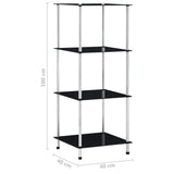 Shelf Black Tempered glass, stainless steel frame 40x40x100 cm 249510