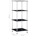 4-Tier Shelf Black 40x40x100 cm Tempered Glass 249510