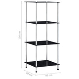 4-Tier Shelf Black 40x40x100 cm Tempered Glass 249510