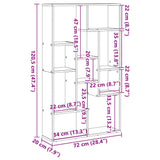 Bookcase Artisian Oak 72x20x120.5 cm Engineered Wood 858164