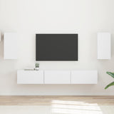 TV Cabinet Set Wall-mounted 5 pcs White Engineered Wood 3409069