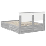Bed Frame with Drawer Grey Sonoma 140 x 190 cm Engineered Wood 3410900