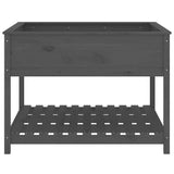 Planter with Shelf Grey 111.5x111.5x81 cm Solid Wood Pine 823803