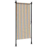 Outdoor Roller Blind Yellow and White 100x270 cm Fabric&Steel 368772