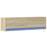 TV Wall Cabinet with LED Lights Sonoma Oak 140x31x38 cm 852371