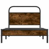 Bed Frame Without Mattress 107x203 cm Smoked Oak Engineered Wood 4100352