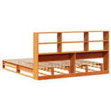 Bookcase Bed without Mattress Wax Brown 200x200 cm Solid Wood 3323934