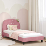 Children's Bed Frame with Headboard Pink 80 x 200 cm Velvet 42011066