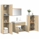 ZNTS 5 Piece Bathroom Furniture Set Sonoma Oak Engineered Wood 3325021