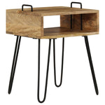 ZNTS Bedside Table Solid Mango Wood 40x34x47 cm 246019