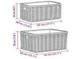 Firewood Basket 2 pcs Grey Lacak Rattan 42020971
