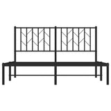 Metal Bed Frame without Mattress with Headboard Black 140x190cm 374437
