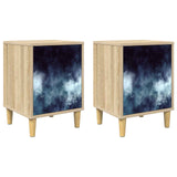 Bedside Cabinet RAALTE 2 pcs Sonoma Oak 36 x 33 x 50 cm 8007196