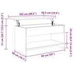 809651 Coffee Table Concrete Grey 102x50x52,5 cm Engineered Wood