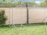 Outdoor Dog Kennel with Roof Silver 2x6x2.5 m Galvanised Steel 3190475