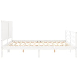 Bed Frame without Mattress White 200x200 cm Solid Wood 3194787