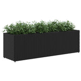 ZNTS Garden Planters with 3 Pots 2 pcs Black 105x30x32 cm Poly Rattan 3210522