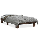 Bed Frame without Mattress Brown Oak 75x190 cm Small Single 845881