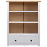 Bookcase White 80x35x110 cm Solid Pine Wood Panama Range 282669