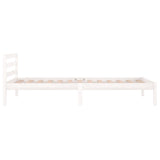 Bed Frame without Mattress Solid Wood Pine 90x200cm White 810416
