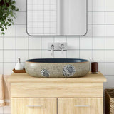 Countertop Basin Sand and Blue Oval 59x40x14 cm Ceramic 155103