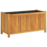 Garden Planter with Liner 99.5x38x50 cm Solid Wood Acacia 366441