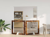 Foldable Dog Gate with Stands 2 pcs Smoked Oak 200.5 cm 892027