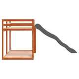 Bunk Bed with Slide&Ladder without Mattress Wax Brown 75x190 cm Small Single 3284250