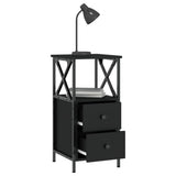 Bedside Cabinet Black 34x35,5x70 cm Engineered Wood 825943