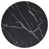 Side Table Gold and Black Marble 45 cm Tempered Glass 331663