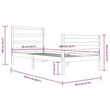 Bed Frame without Mattress Solid Wood Pine 90x200 cm 3104991