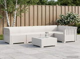5-Seater Garden Sofa Rattan Look PP White 3444032