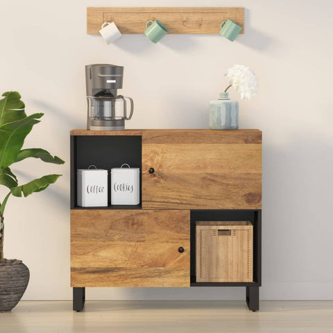 ZNTS Sideboard with 2 Doors 80x33x75 cm Solid Wood Mango 352924