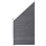 WPC Fence Set 3 Square 1 Slanted 619x186 cm Grey 3053235