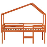 High Sleeper Bed without Mattress Wax Brown 90x190 cm Single Solid Wood Pine 3282060