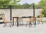 Garden Dining Set 5 pcs Brown Powder-Coated Steel 3379193