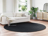 Anti-Slip Faux Rabbit Fur Rug OLITE Black 200 cm Polyester 42021737