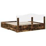 Bed Frame with Drawer Smoked Oak 180 x 200 cm Engineered Wood 3413163