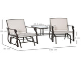 Gliding Jack and Jill Seat, with Glass-Top Table - Brown/Beige T3398P322162