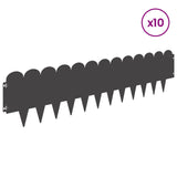 Lawn Edging 10 pcs 103 x 25 cm Steel Black 8008693